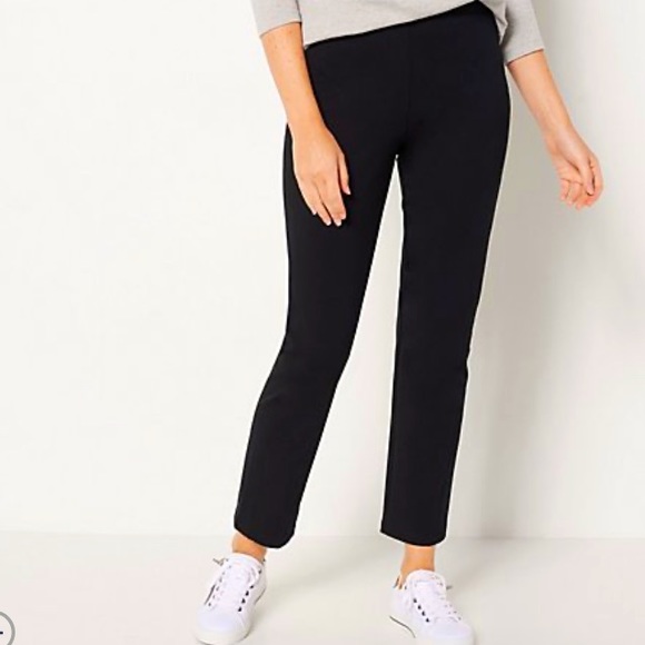 Susan Graver Women's Pants Sz S Weekend Solid & Printed Premium Black A567190 - Picture 1 of 8